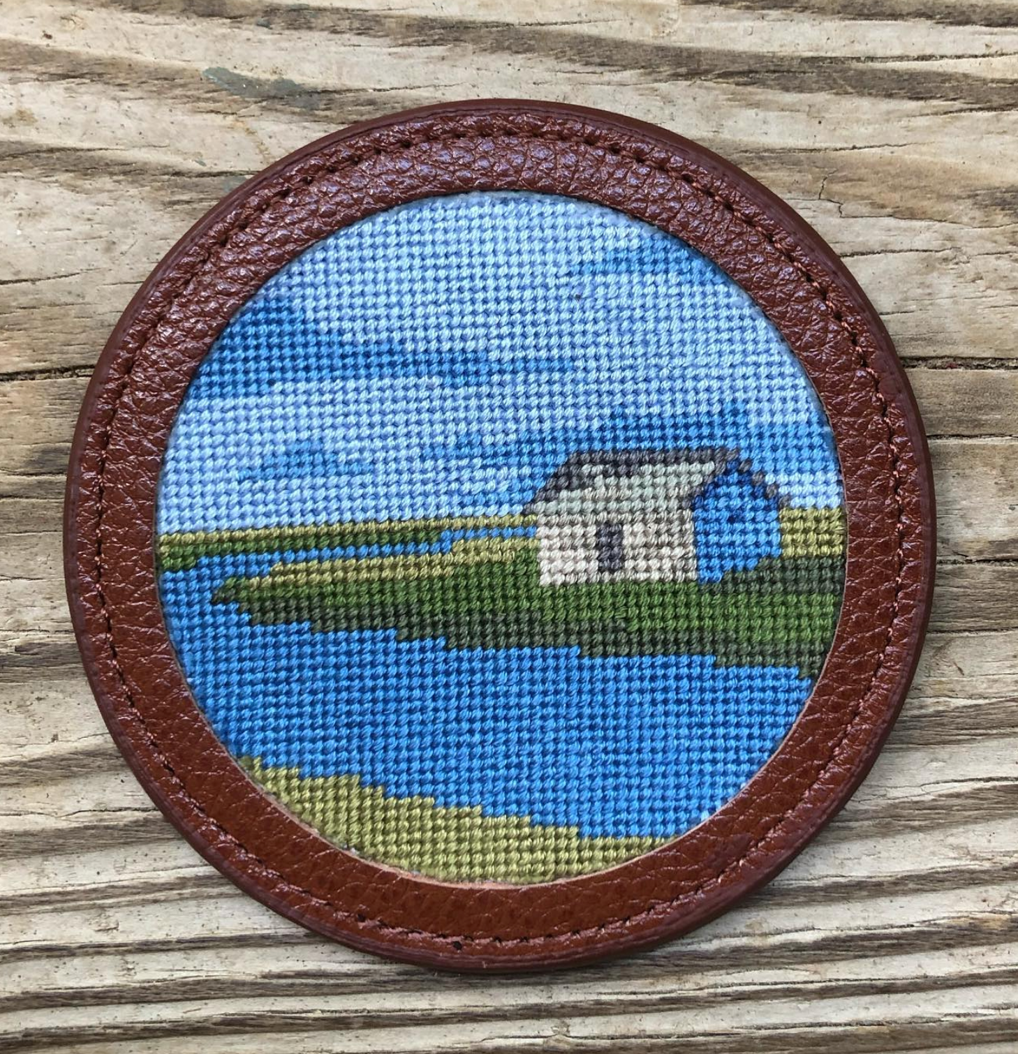 Bald Head Island Needlepoint Coasters - Set